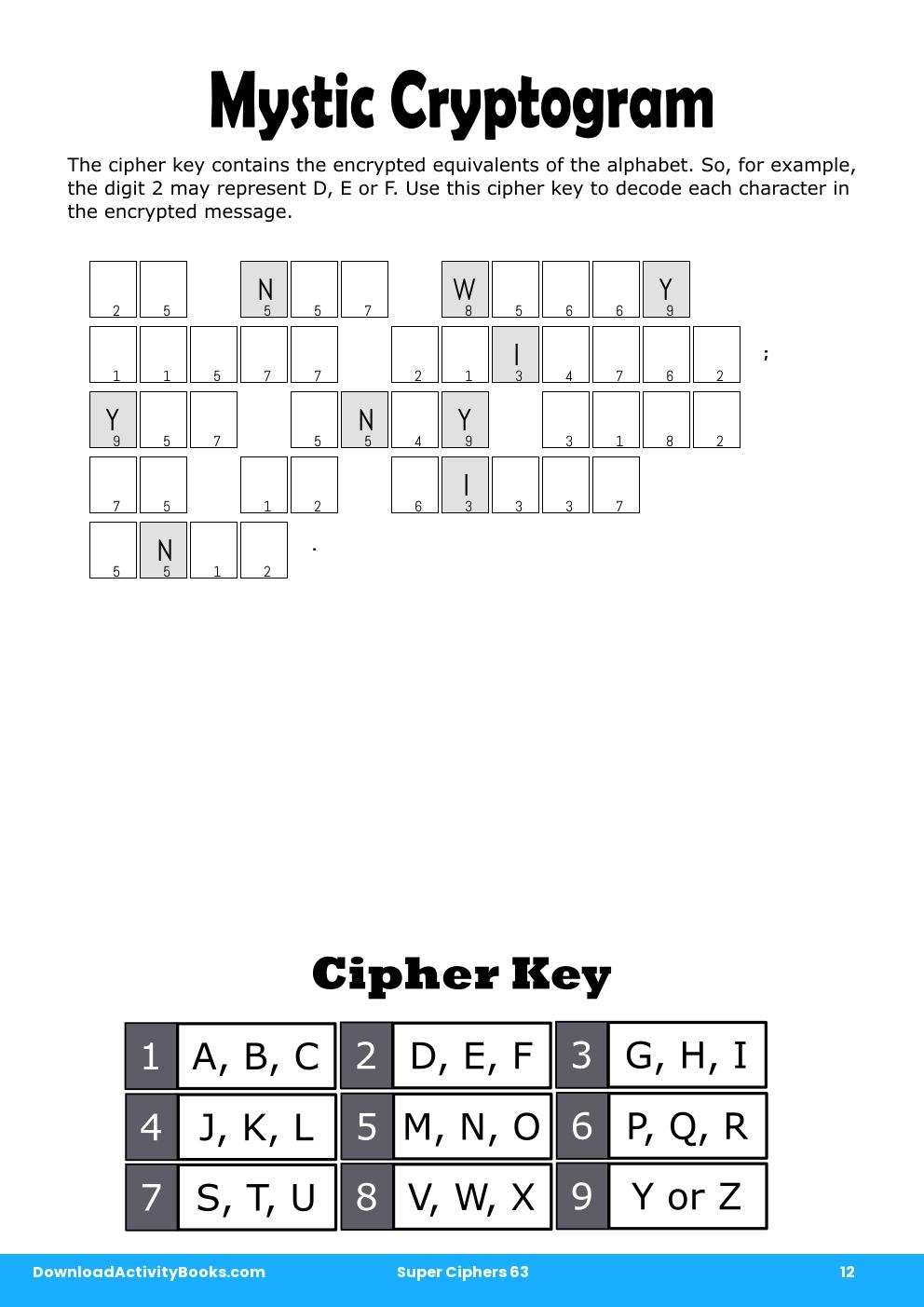 Mystic Cryptogram in Super Ciphers 63