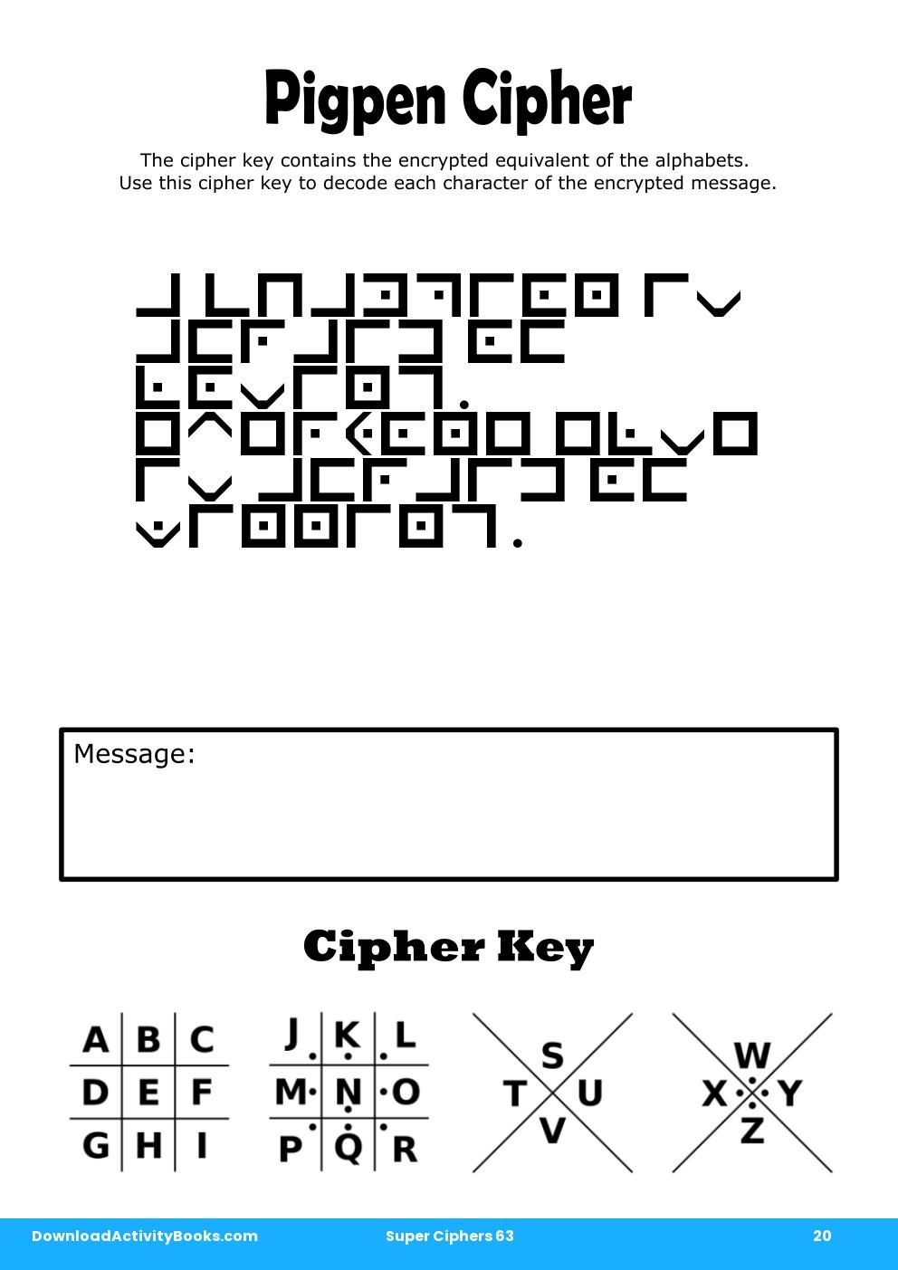Pigpen Cipher in Super Ciphers 63