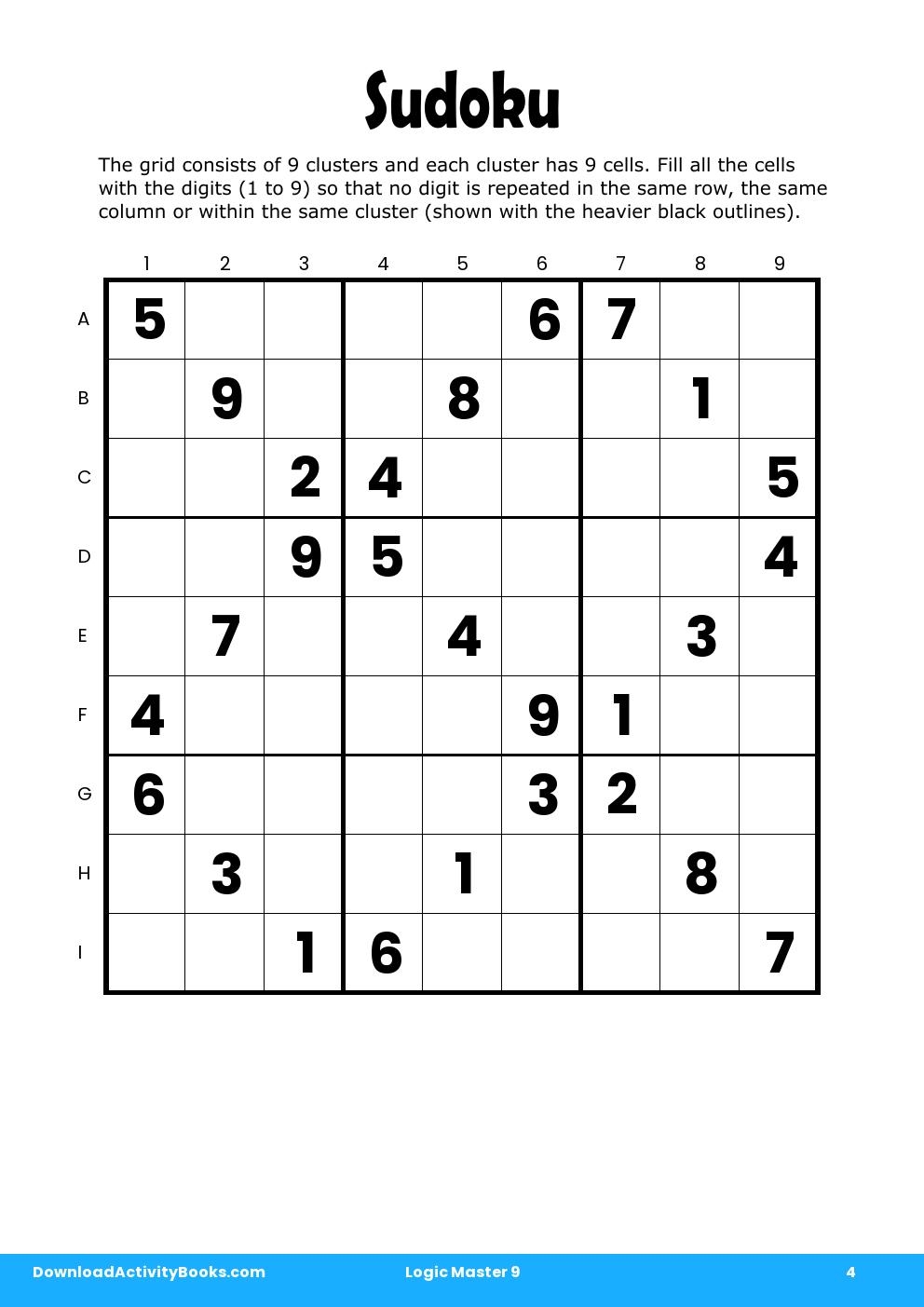 Sudoku in Logic Master 9