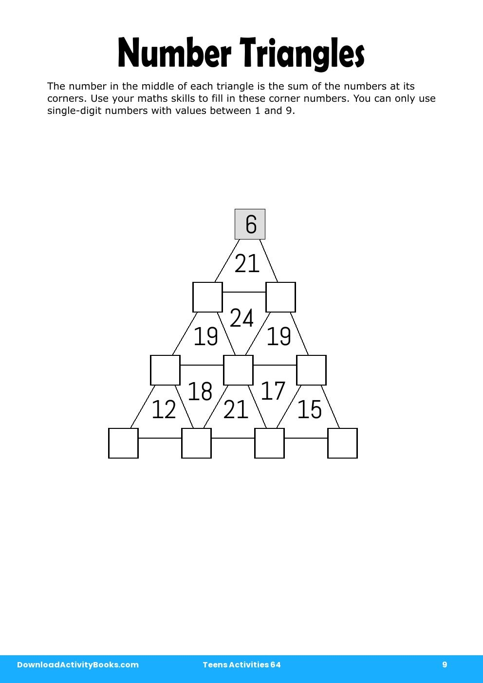 Number Triangles in Teens Activities 64