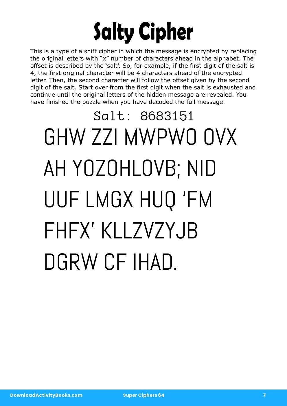 Salty Cipher in Super Ciphers 64