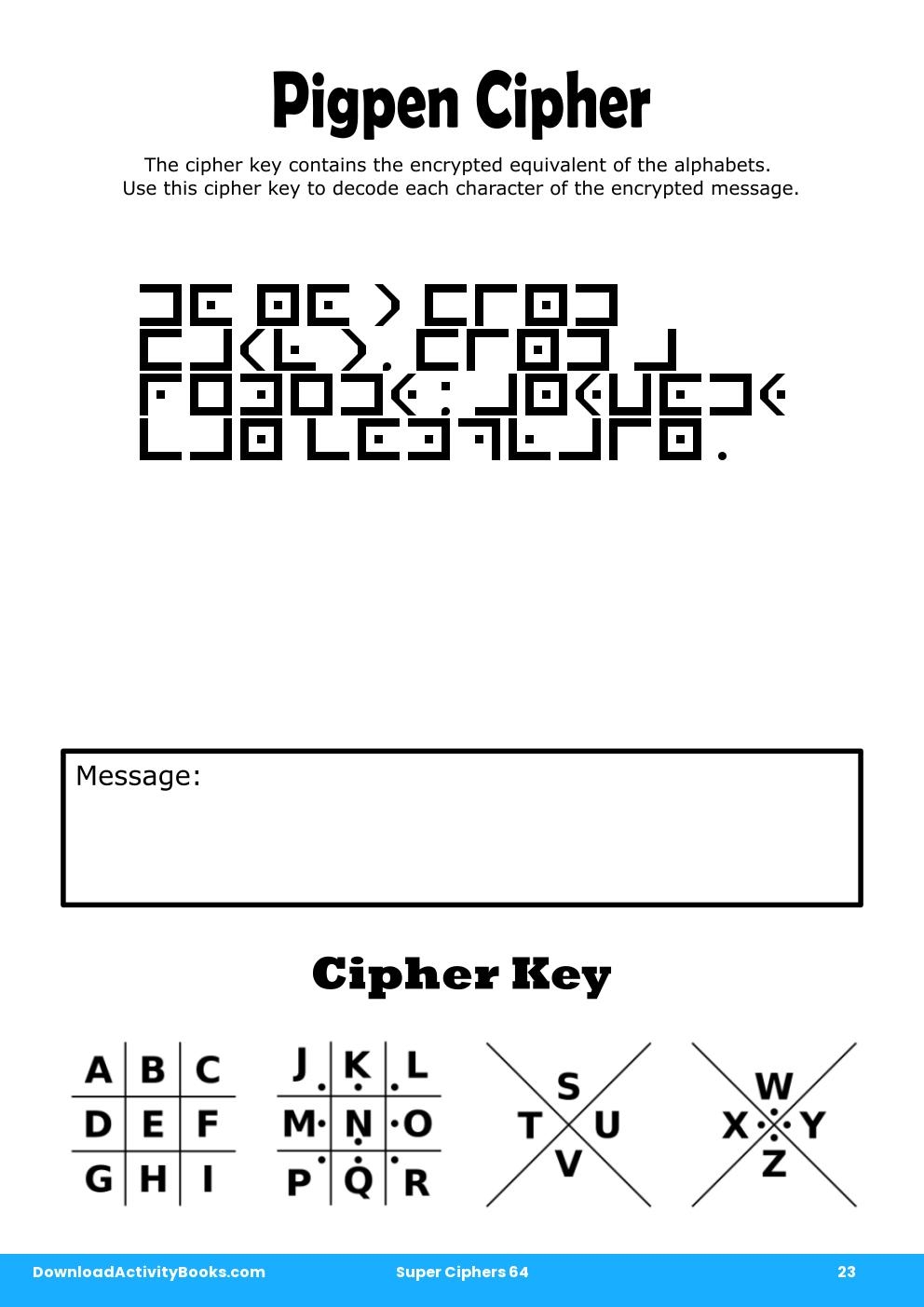 Pigpen Cipher in Super Ciphers 64