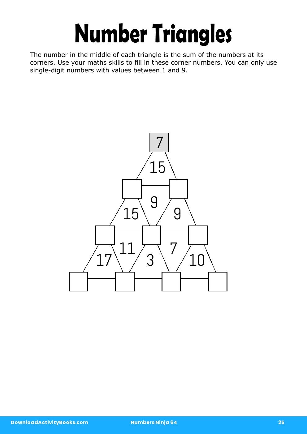Number Triangles in Numbers Ninja 64