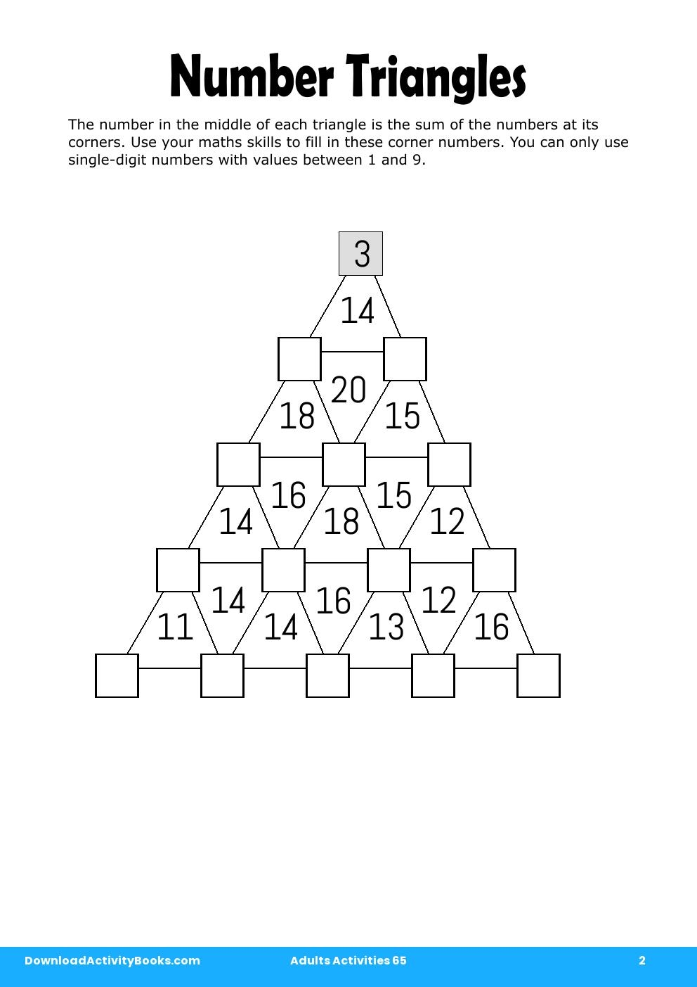 Number Triangles in Adults Activities 65