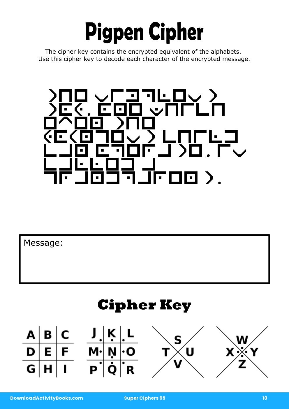 Pigpen Cipher in Super Ciphers 65