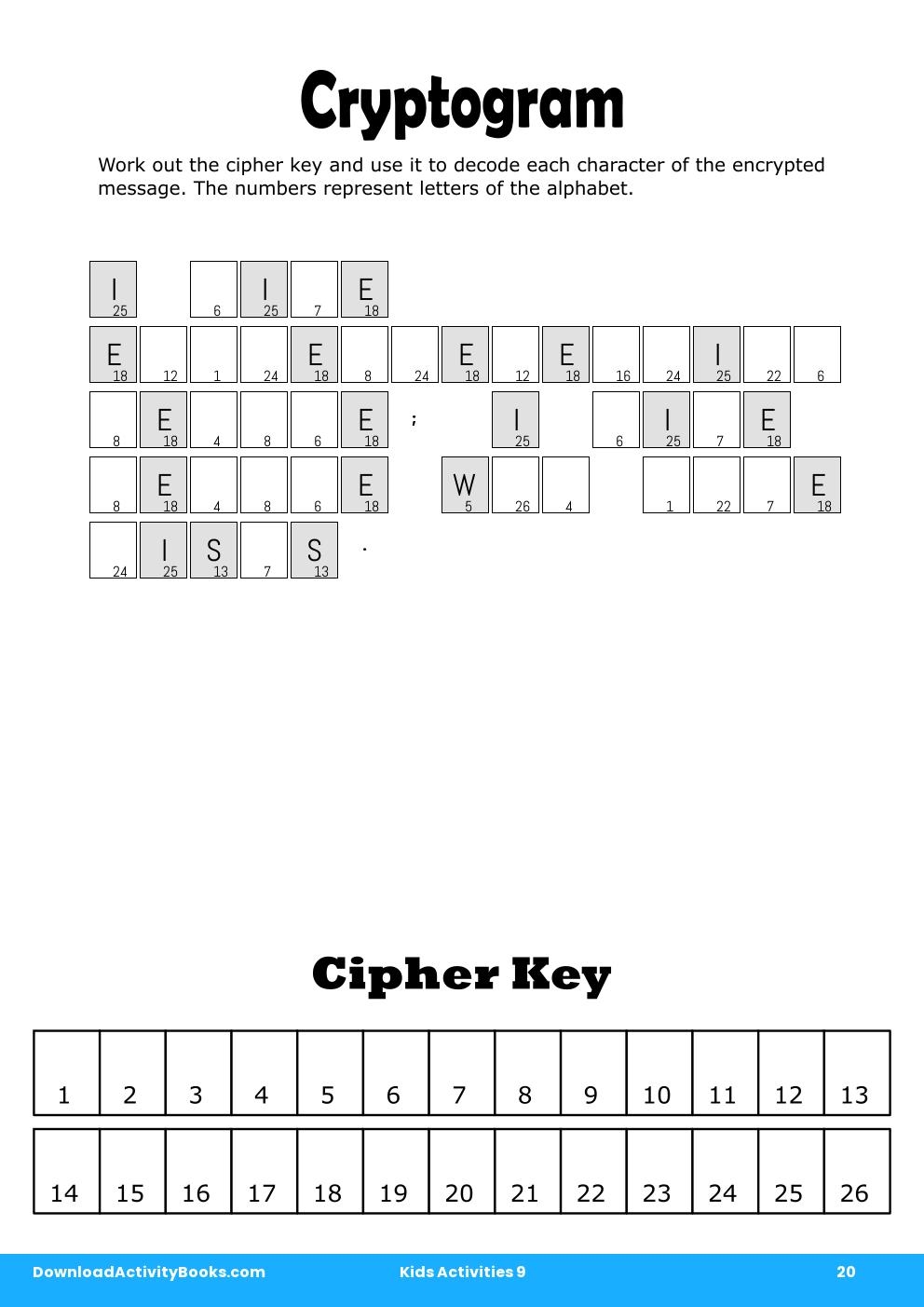 Cryptogram in Kids Activities 9