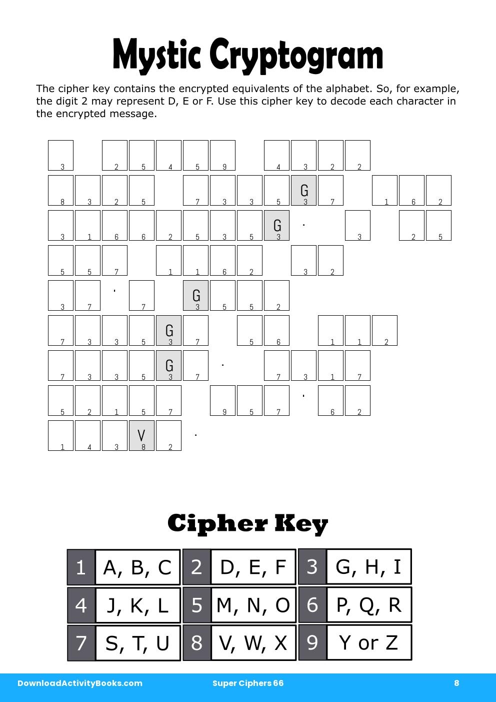 Mystic Cryptogram in Super Ciphers 66