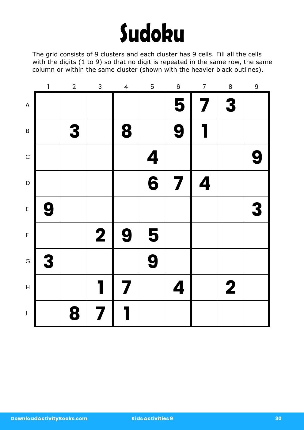 Sudoku in Kids Activities 9