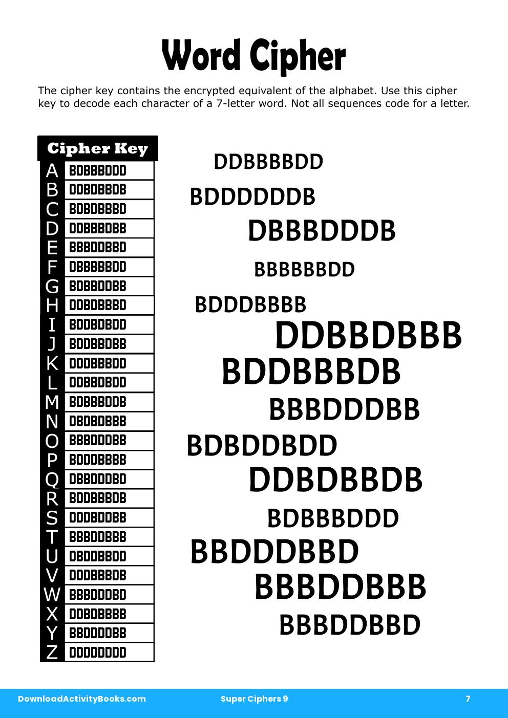 Word Cipher in Super Ciphers 9