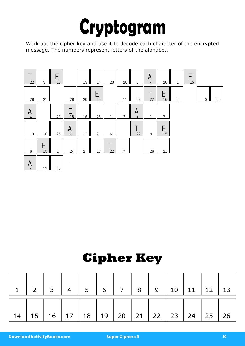 Cryptogram in Super Ciphers 9