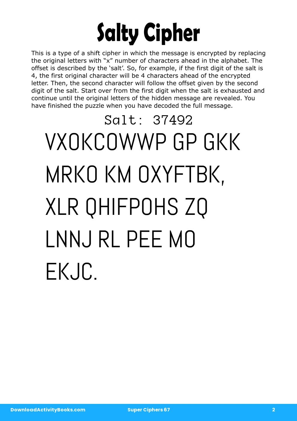 Salty Cipher in Super Ciphers 67