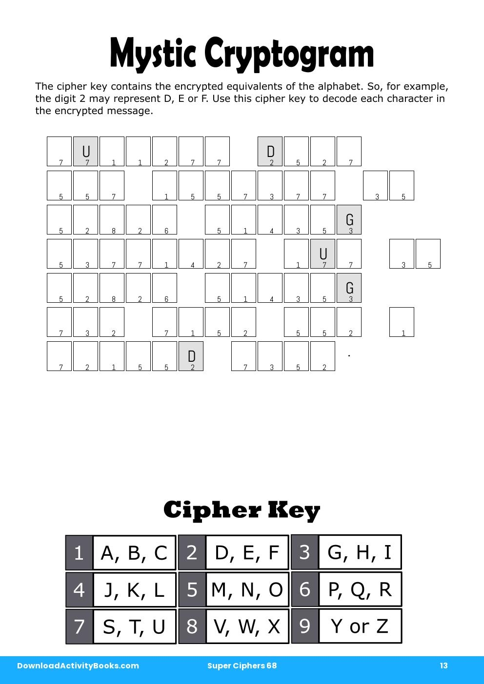 Mystic Cryptogram in Super Ciphers 68