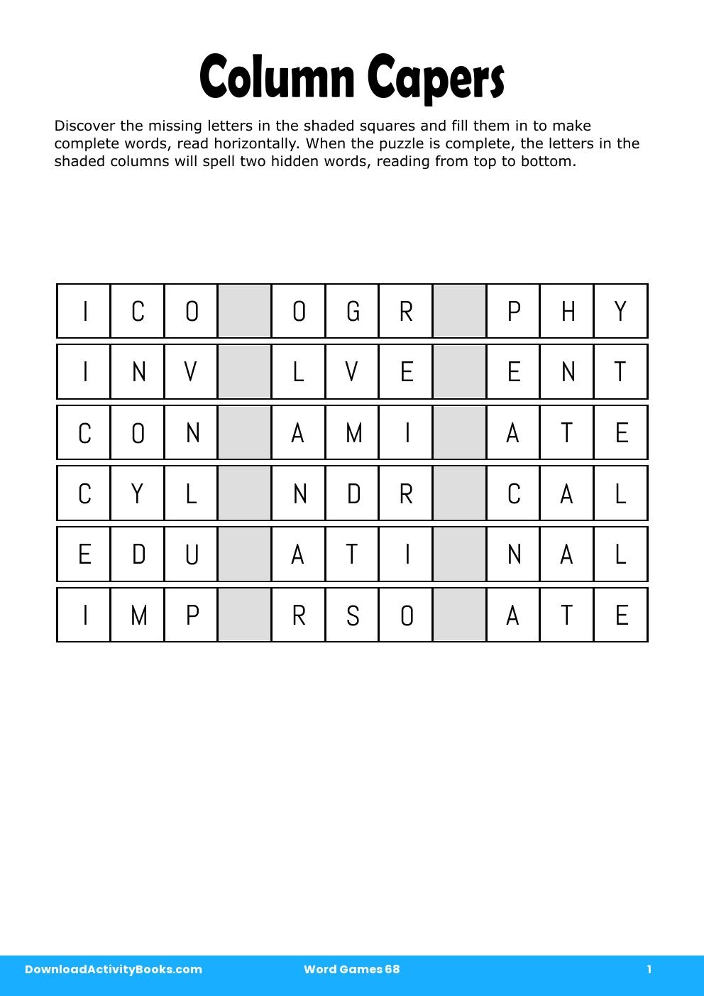 Column Capers in Word Games 68