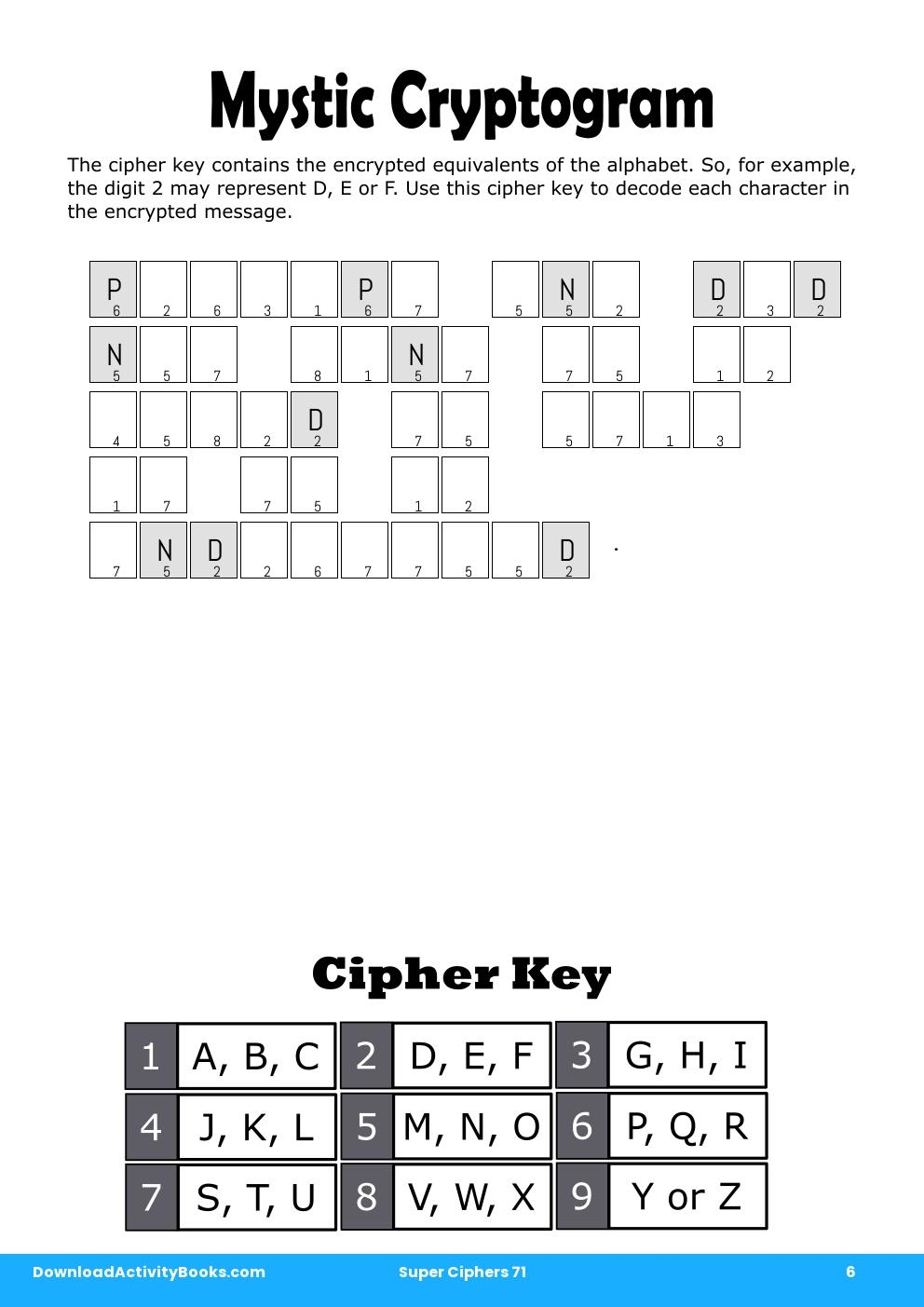 Mystic Cryptogram in Super Ciphers 71