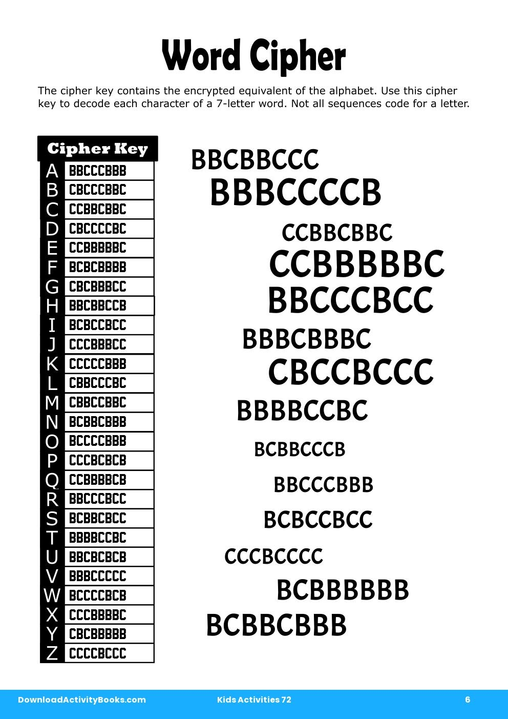Word Cipher in Kids Activities 72