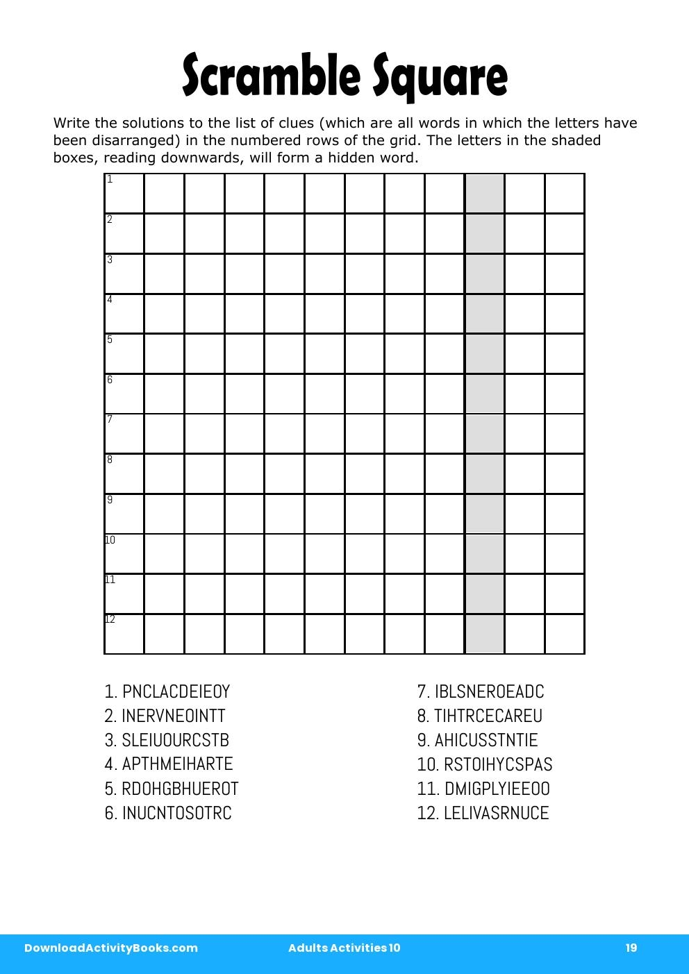 Scramble Square in Adults Activities 10