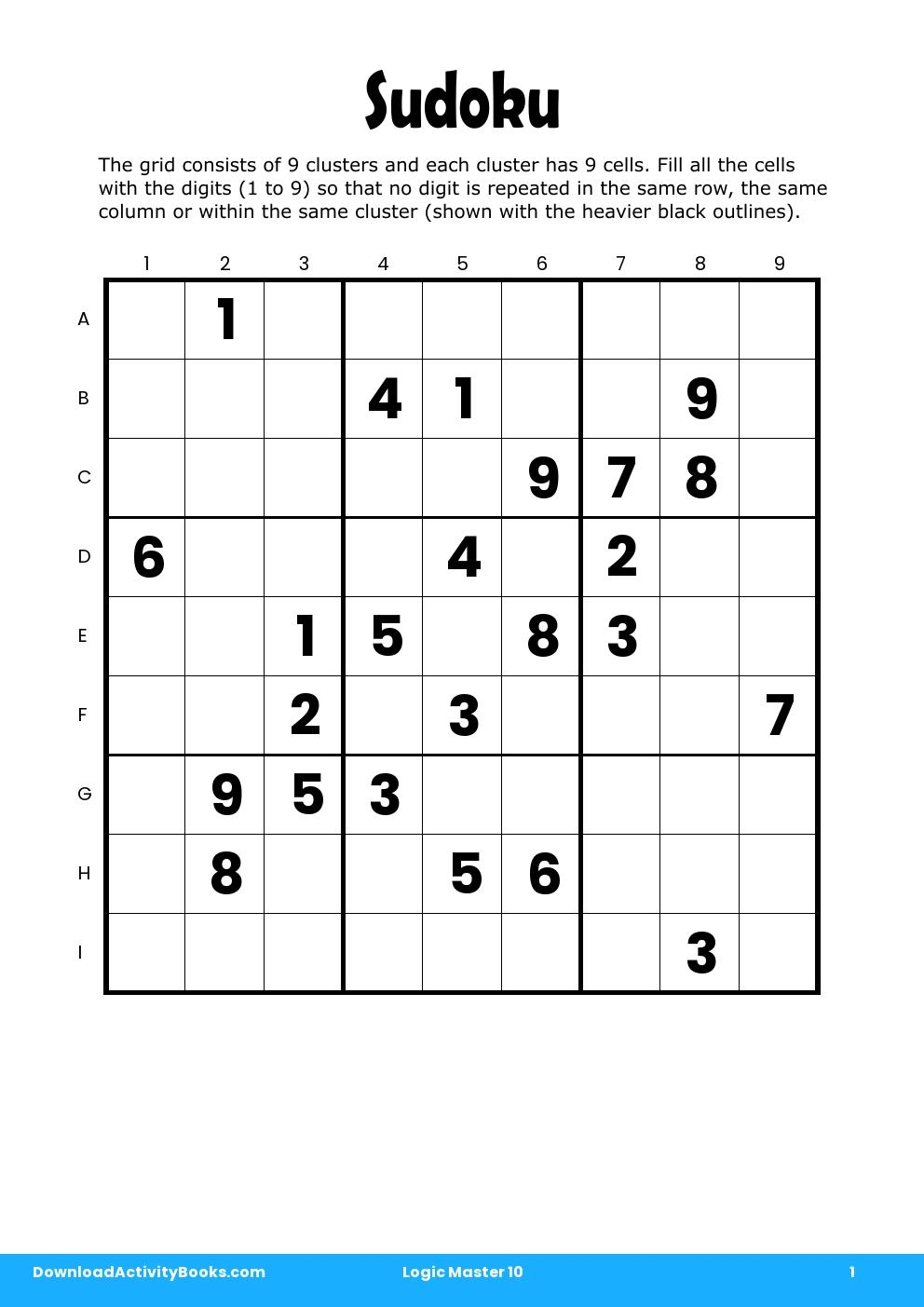 Sudoku in Logic Master 10