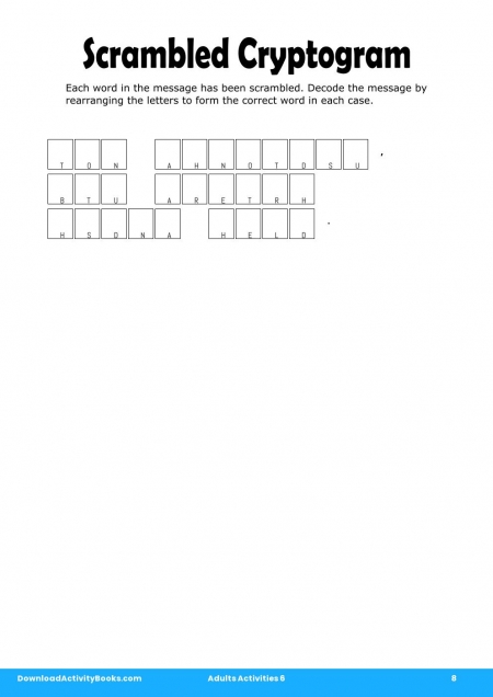 Scrambled Cryptogram in Adults Activities 6