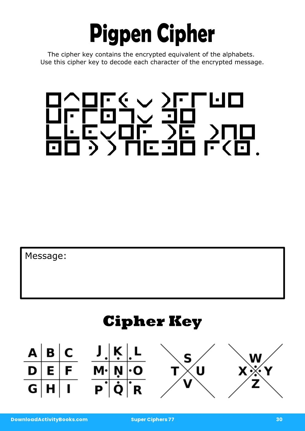 Pigpen Cipher in Super Ciphers 77
