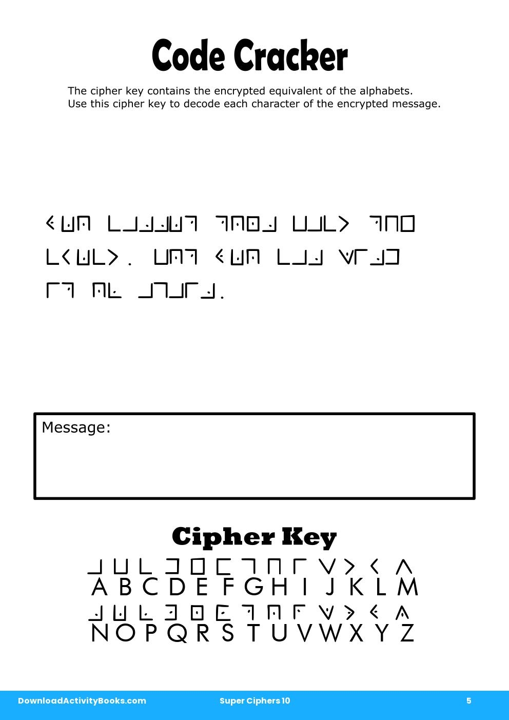 Code Cracker in Super Ciphers 10