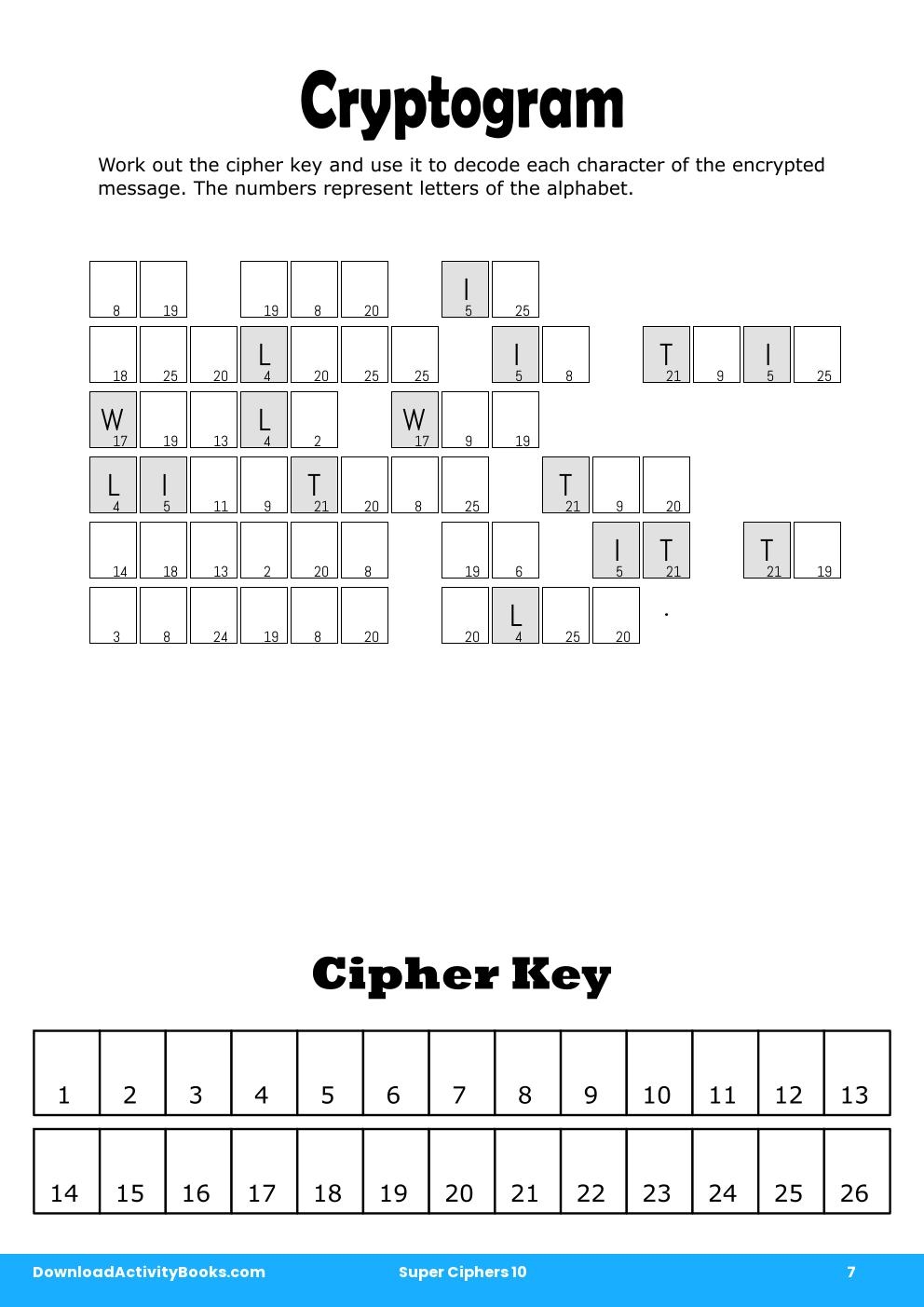 Cryptogram in Super Ciphers 10