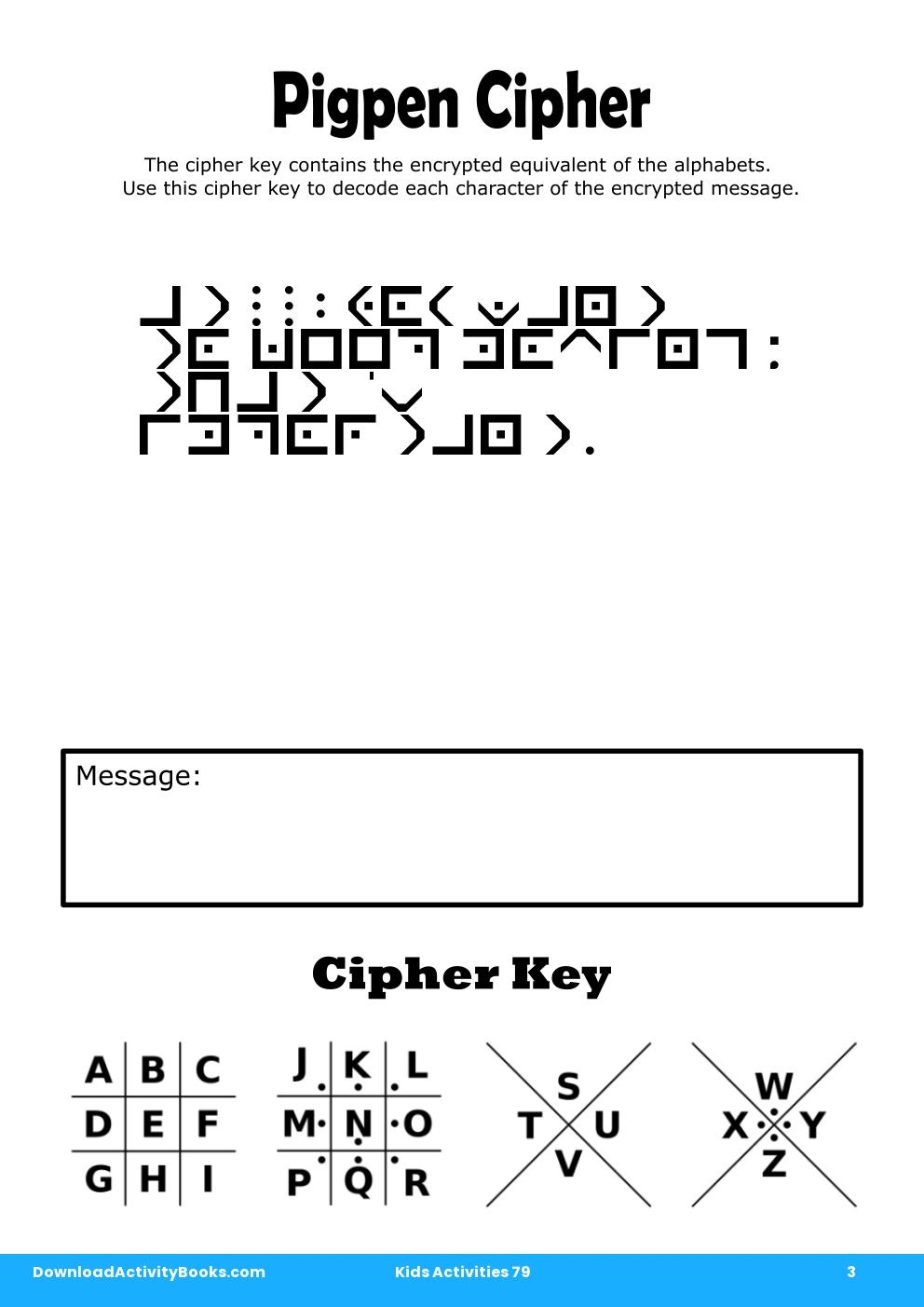 Pigpen Cipher in Kids Activities 79