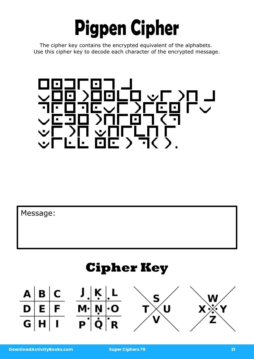 Pigpen Cipher in Super Ciphers 79