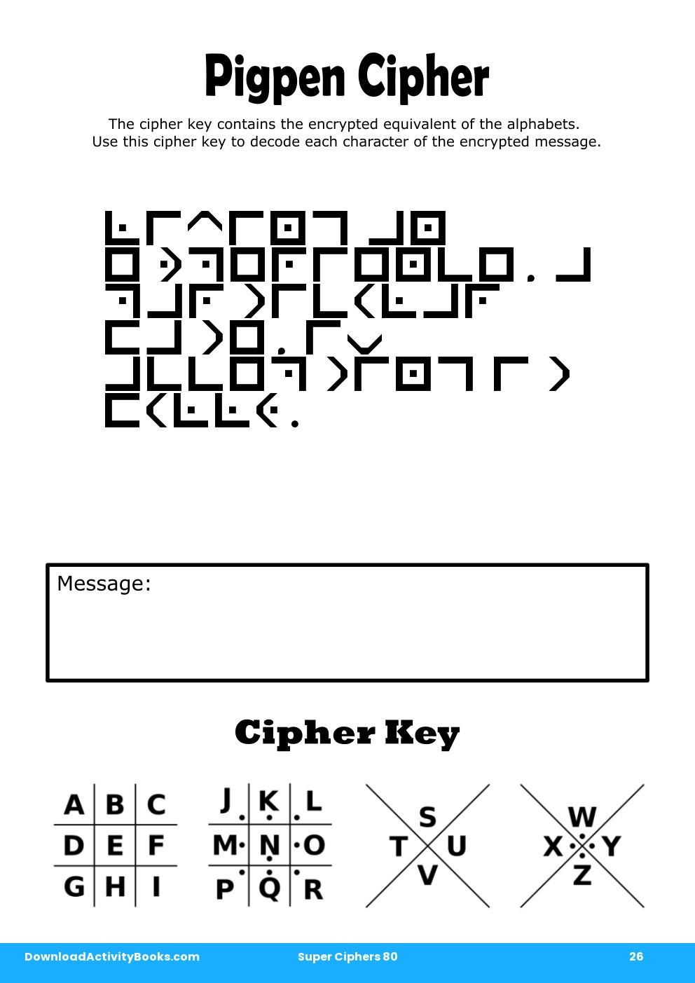 Pigpen Cipher in Super Ciphers 80