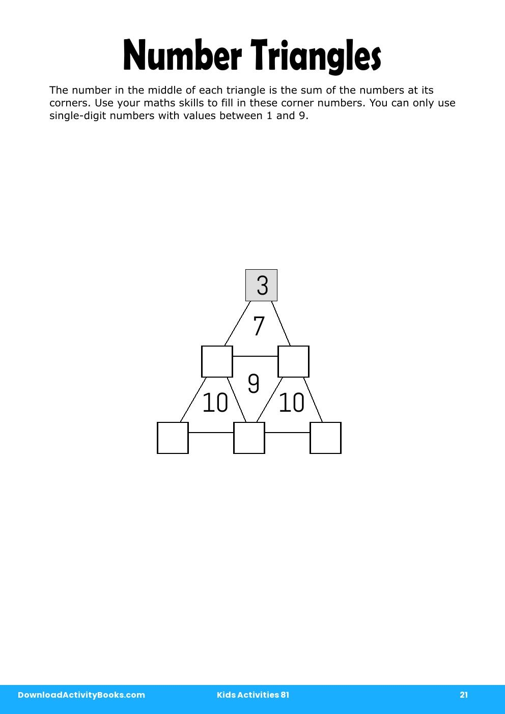 Number Triangles in Kids Activities 81