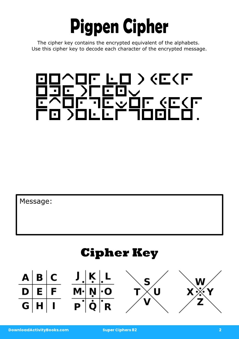 Pigpen Cipher in Super Ciphers 82