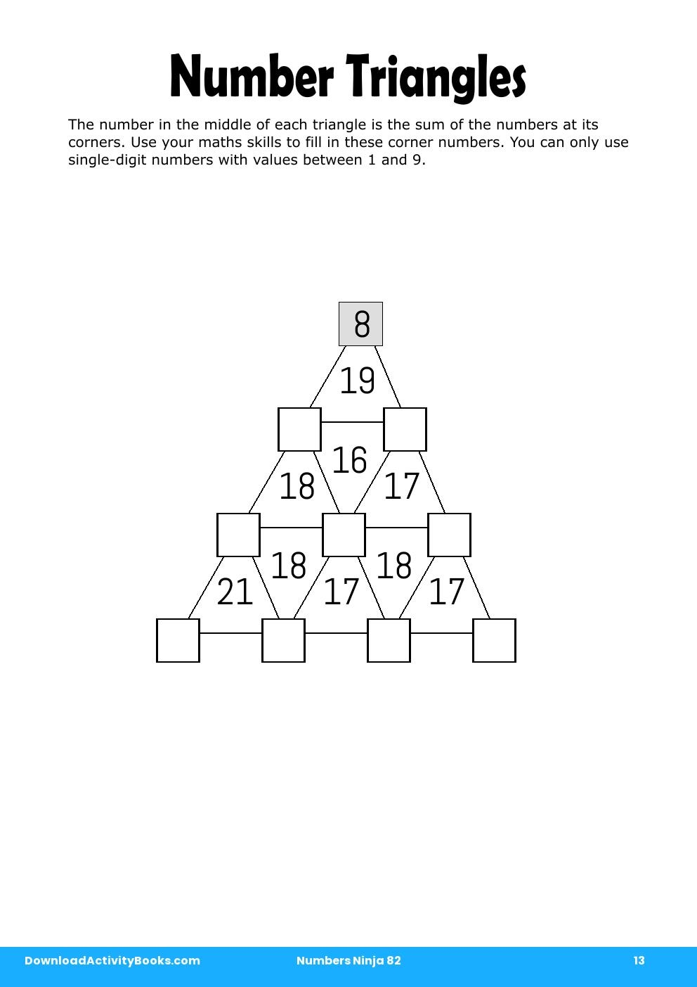 Number Triangles in Numbers Ninja 82