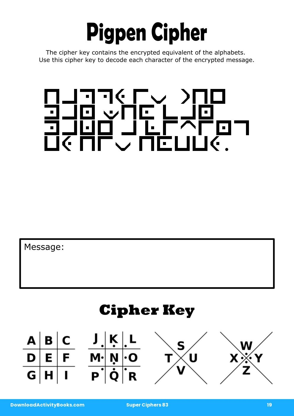 Pigpen Cipher in Super Ciphers 83