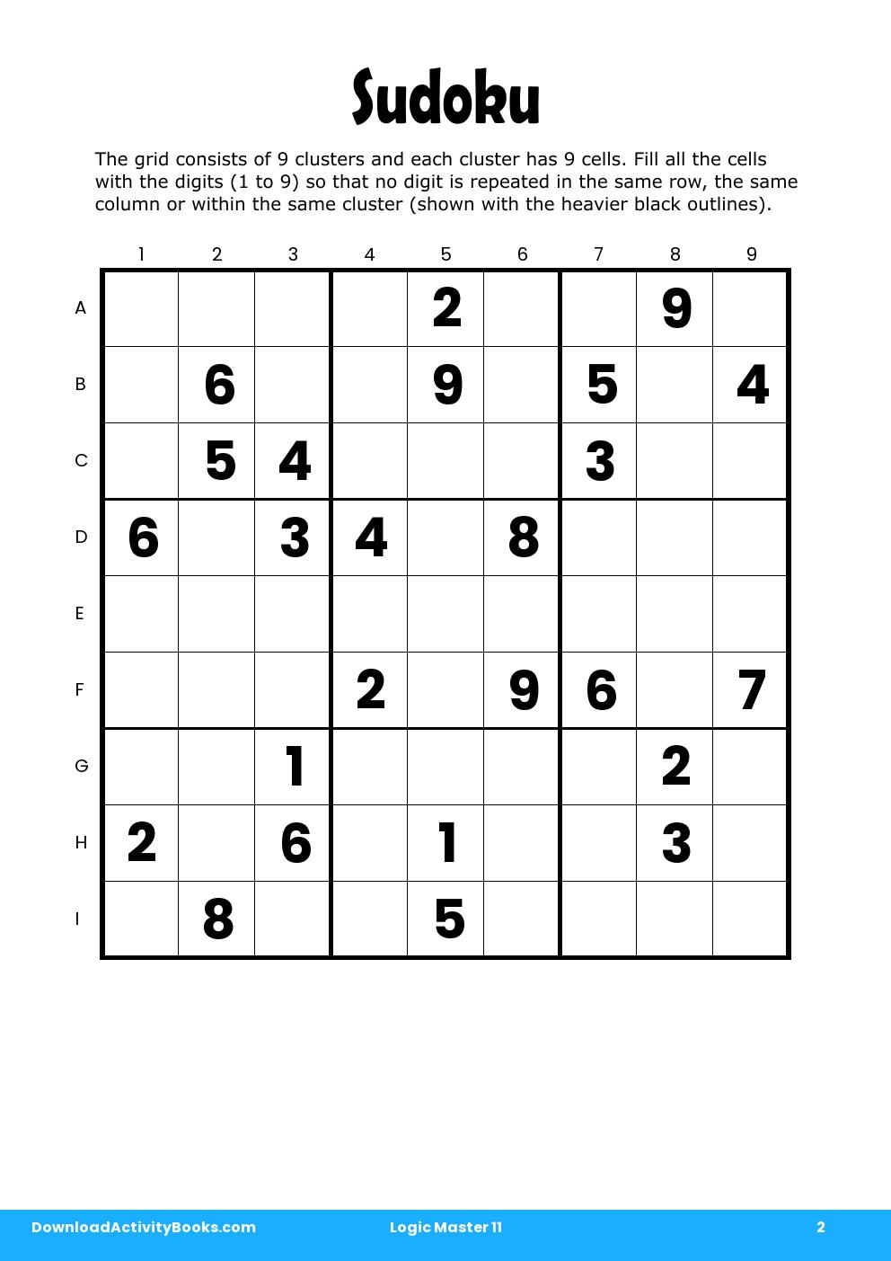 Sudoku in Logic Master 11