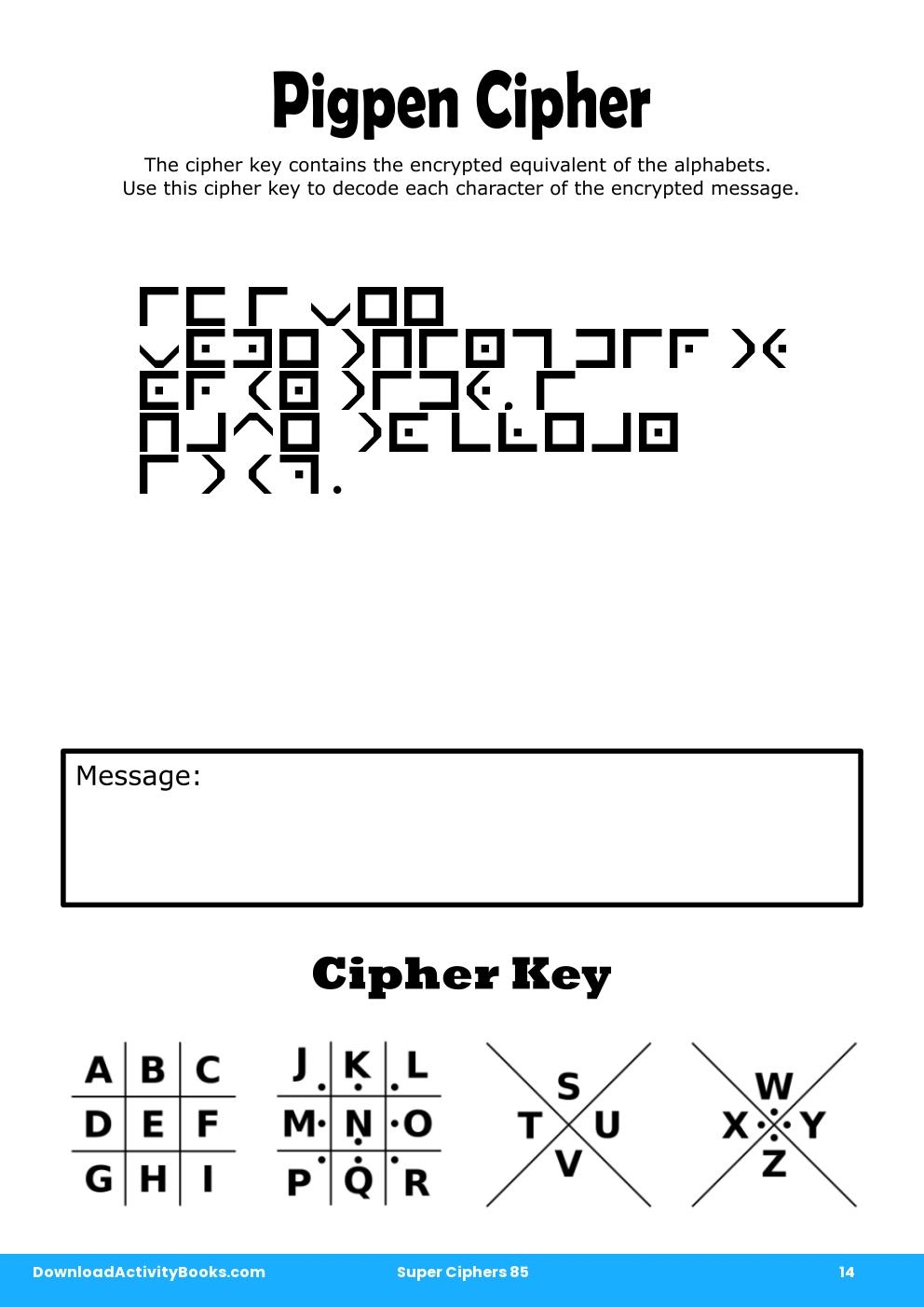 Pigpen Cipher in Super Ciphers 85