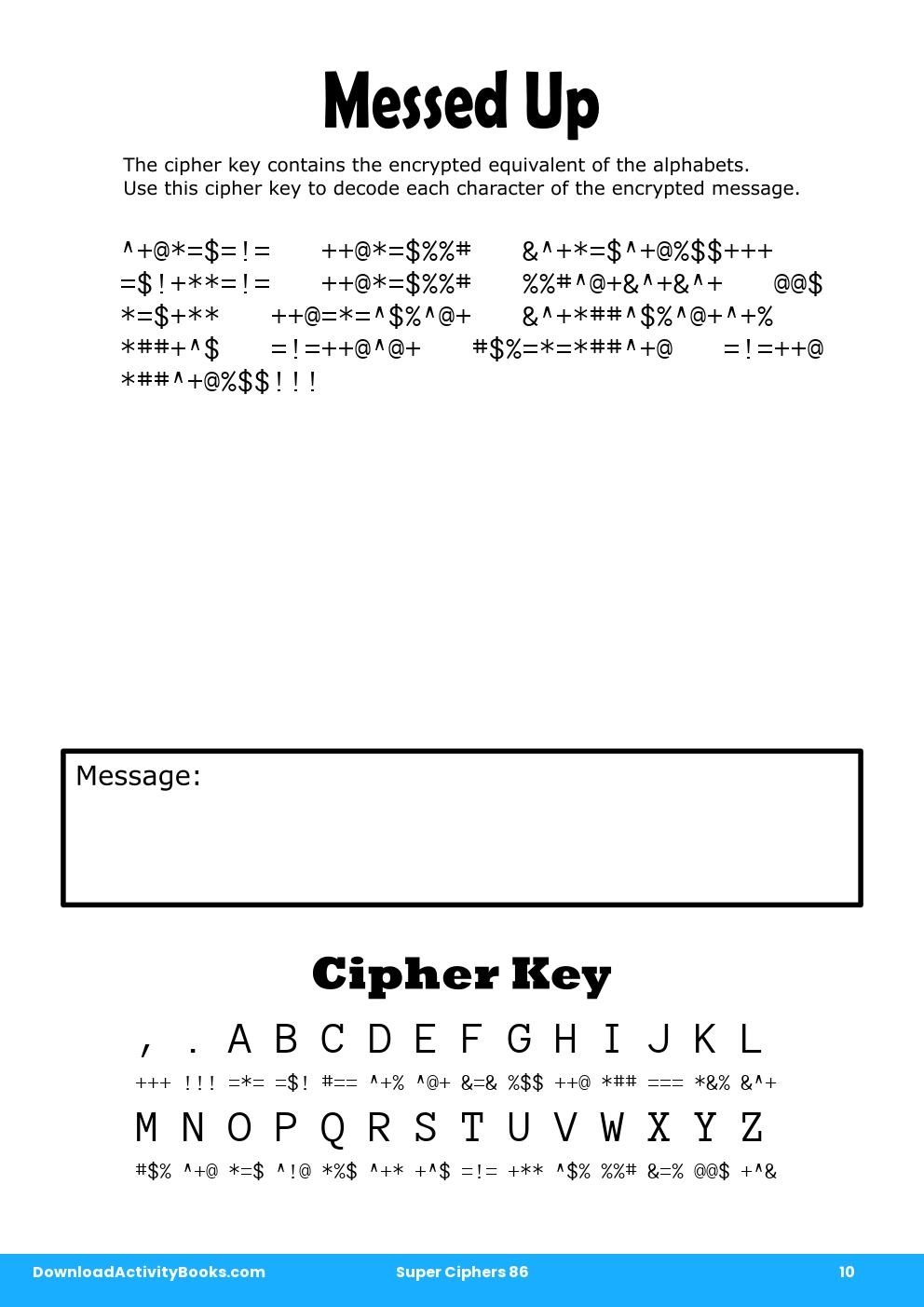 Messed Up in Super Ciphers 86