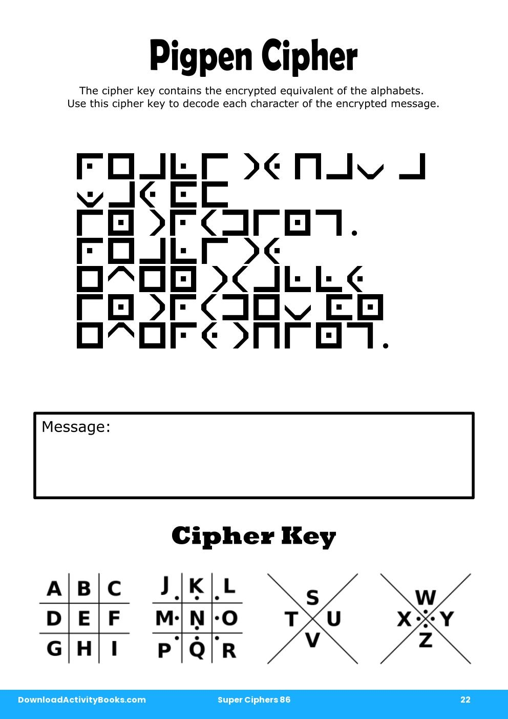 Pigpen Cipher in Super Ciphers 86