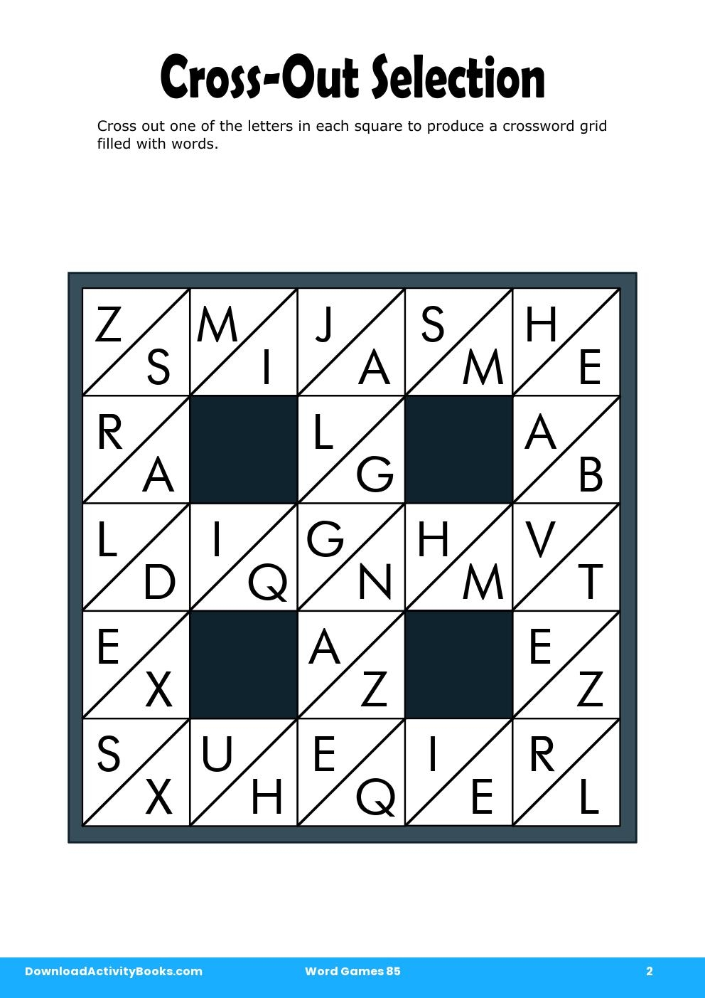 Cross-Out Selection in Word Games 85