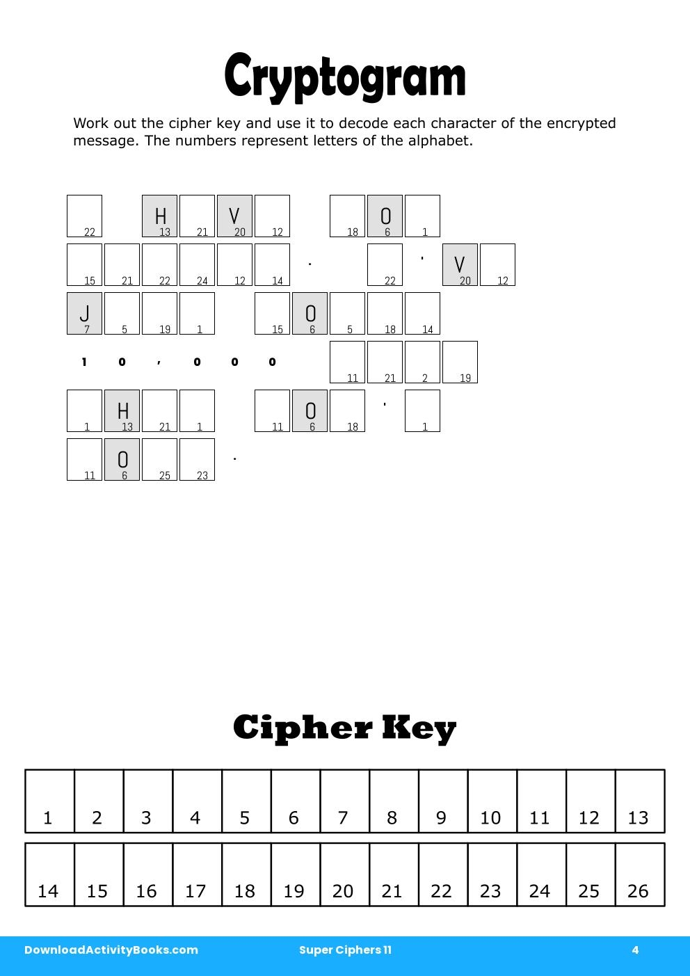 Cryptogram in Super Ciphers 11
