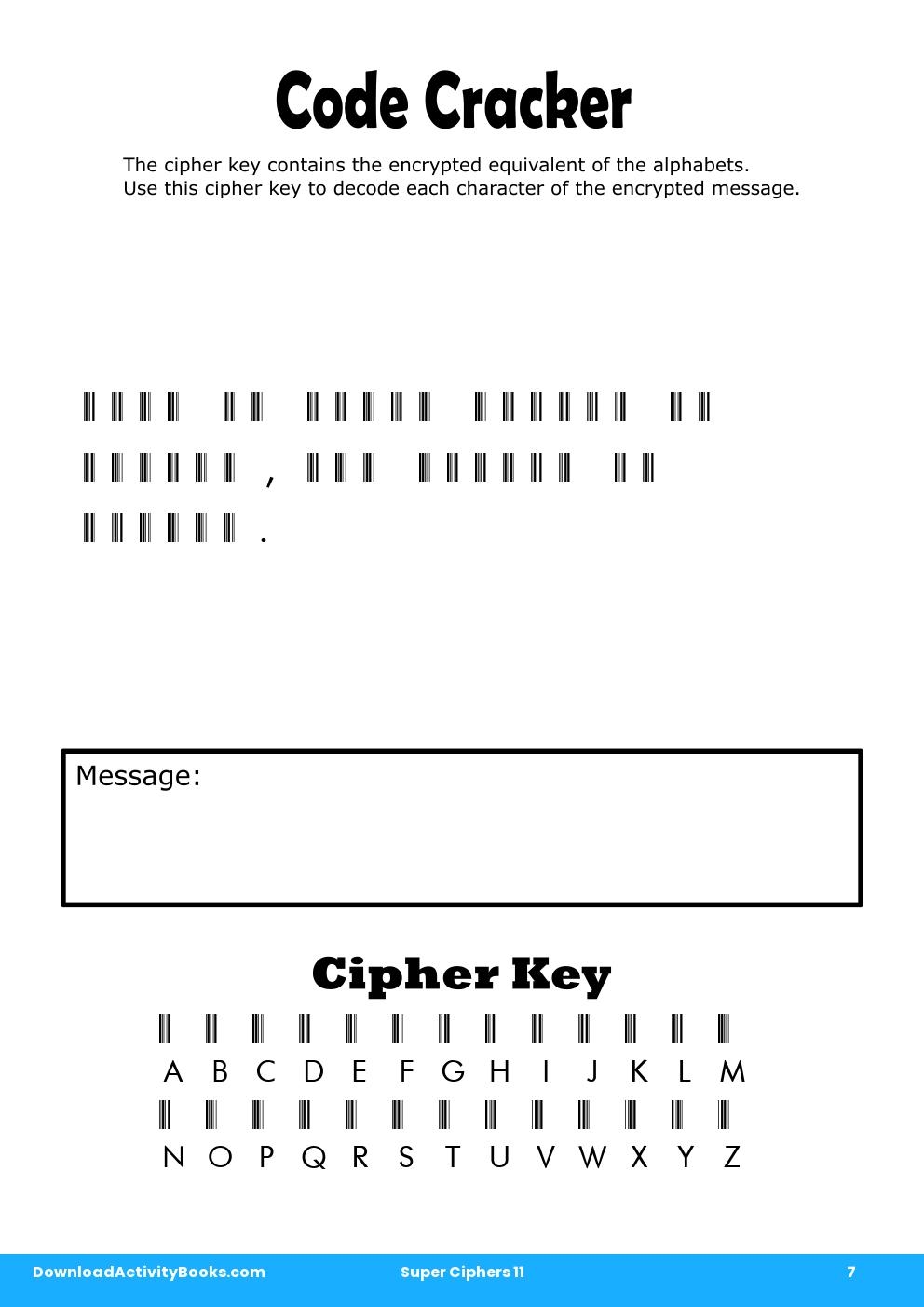 Code Cracker in Super Ciphers 11