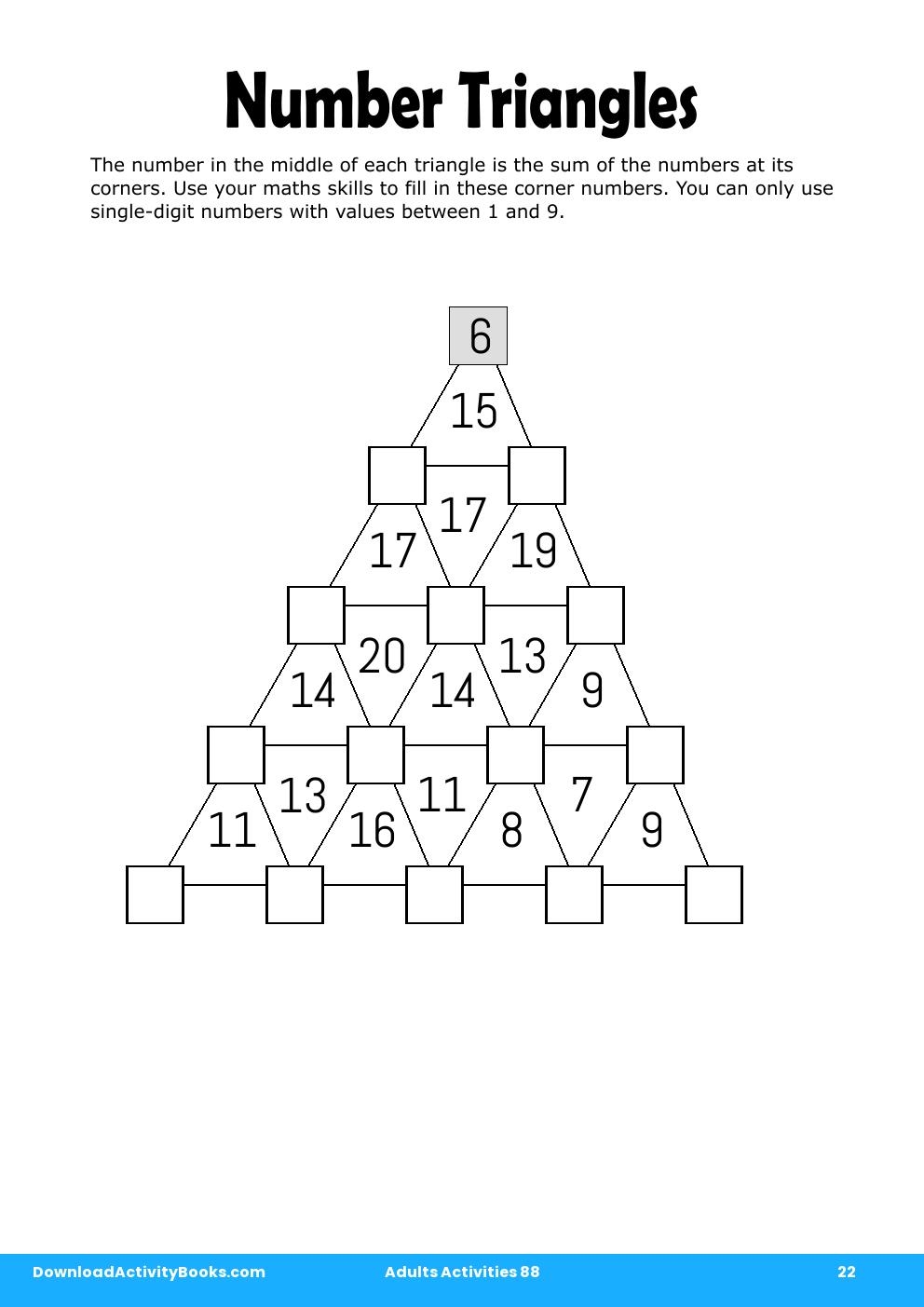 Number Triangles in Adults Activities 88