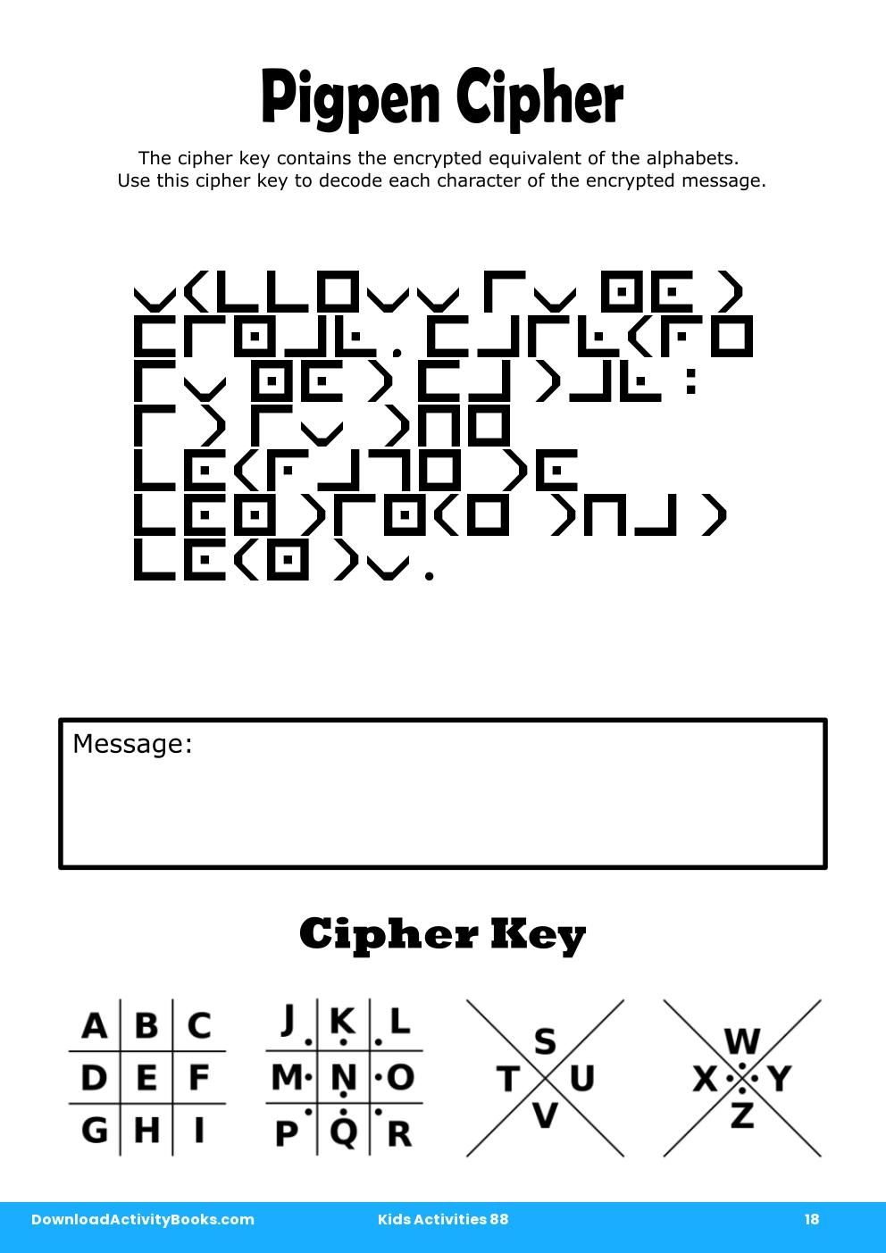 Pigpen Cipher in Kids Activities 88