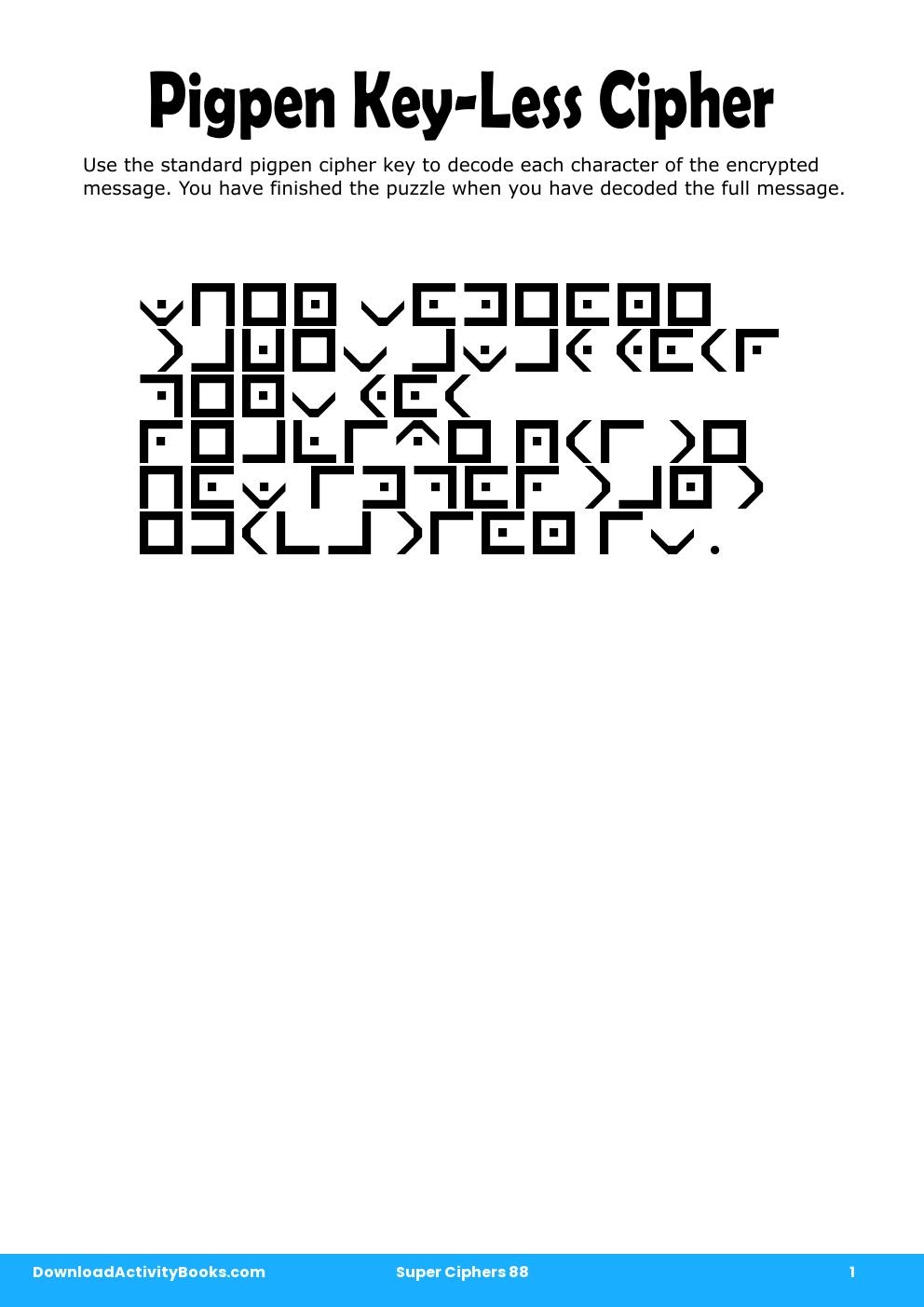 Pigpen Cipher in Super Ciphers 88