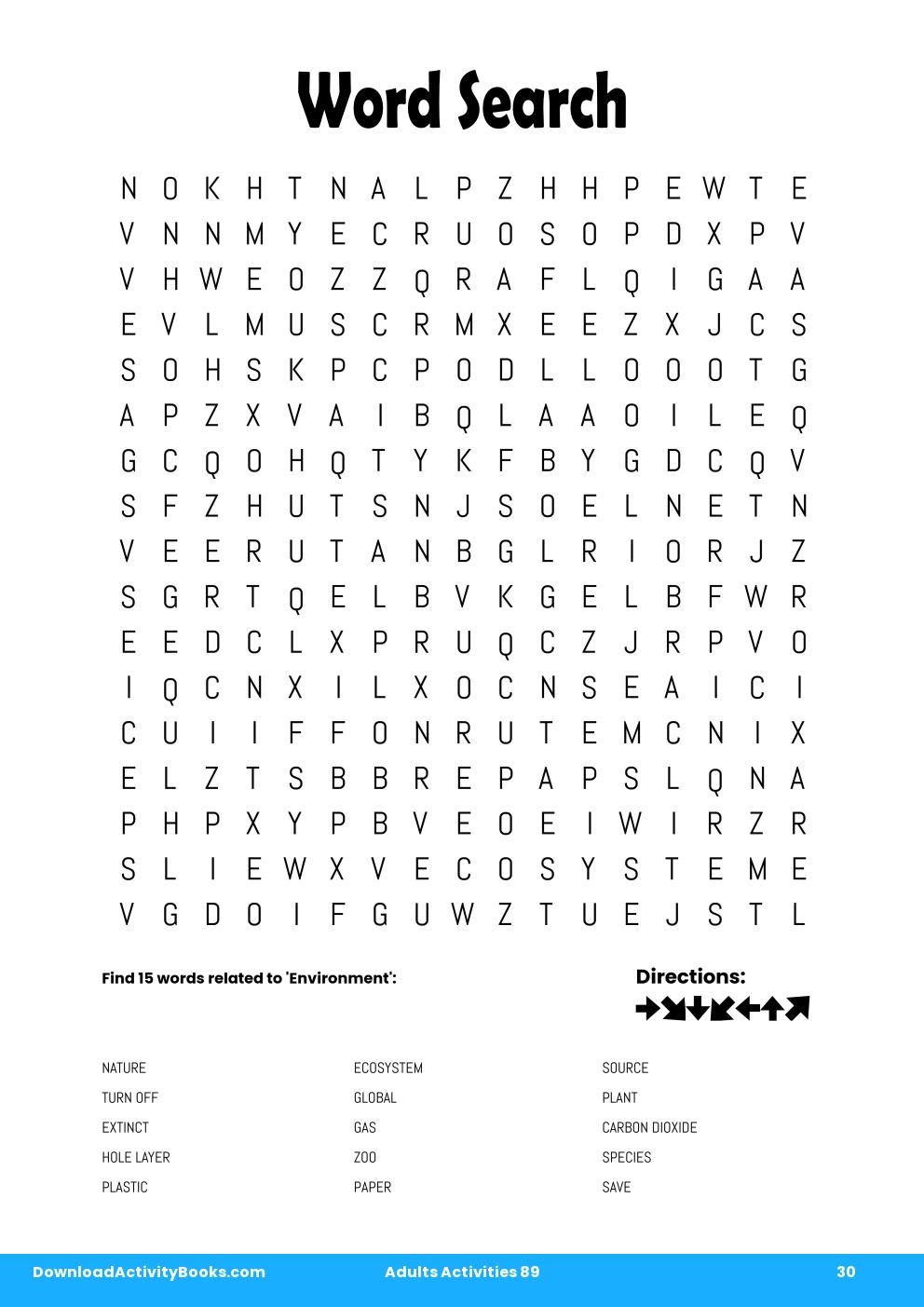 Word Search in Adults Activities 89