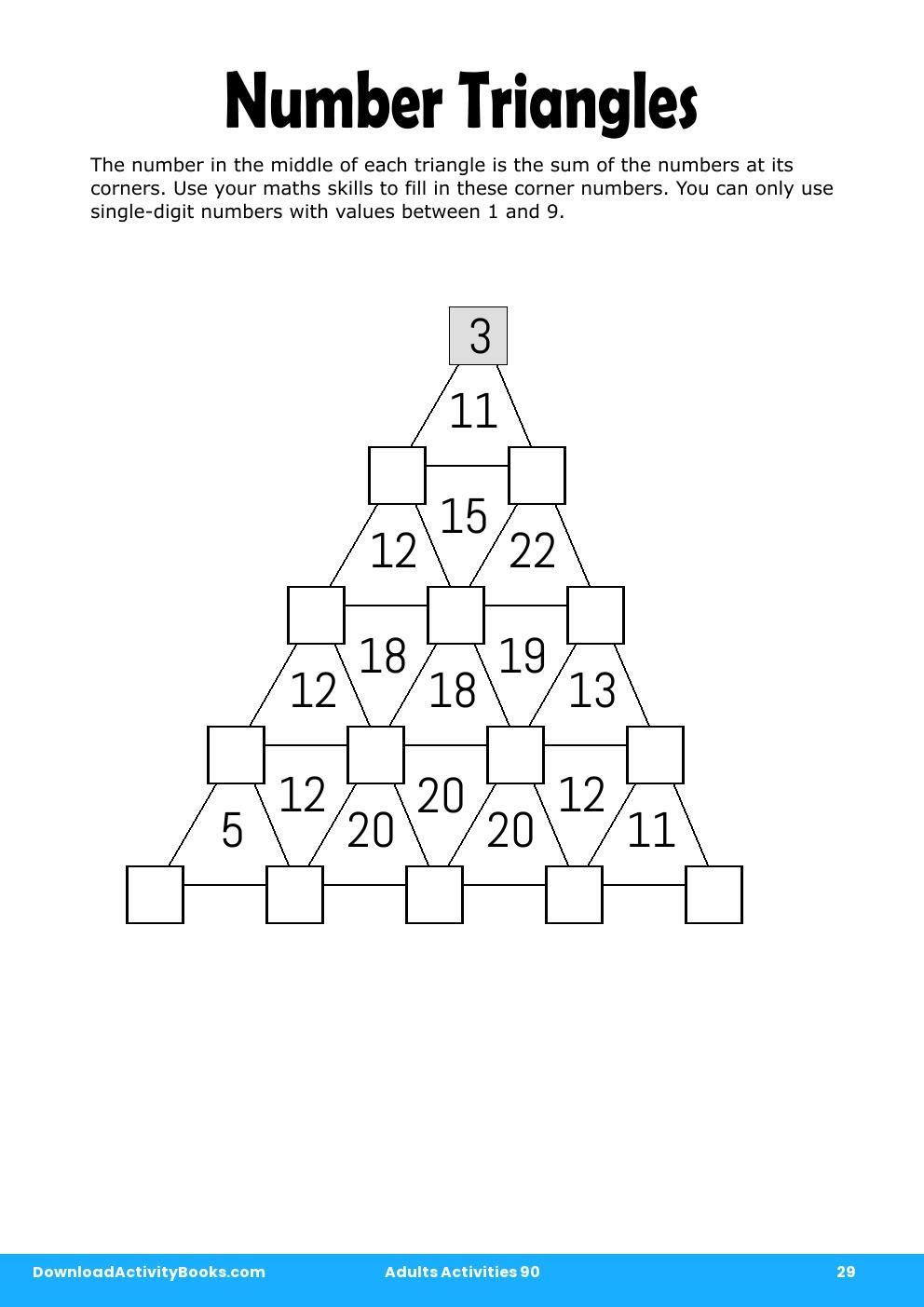 Number Triangles in Adults Activities 90