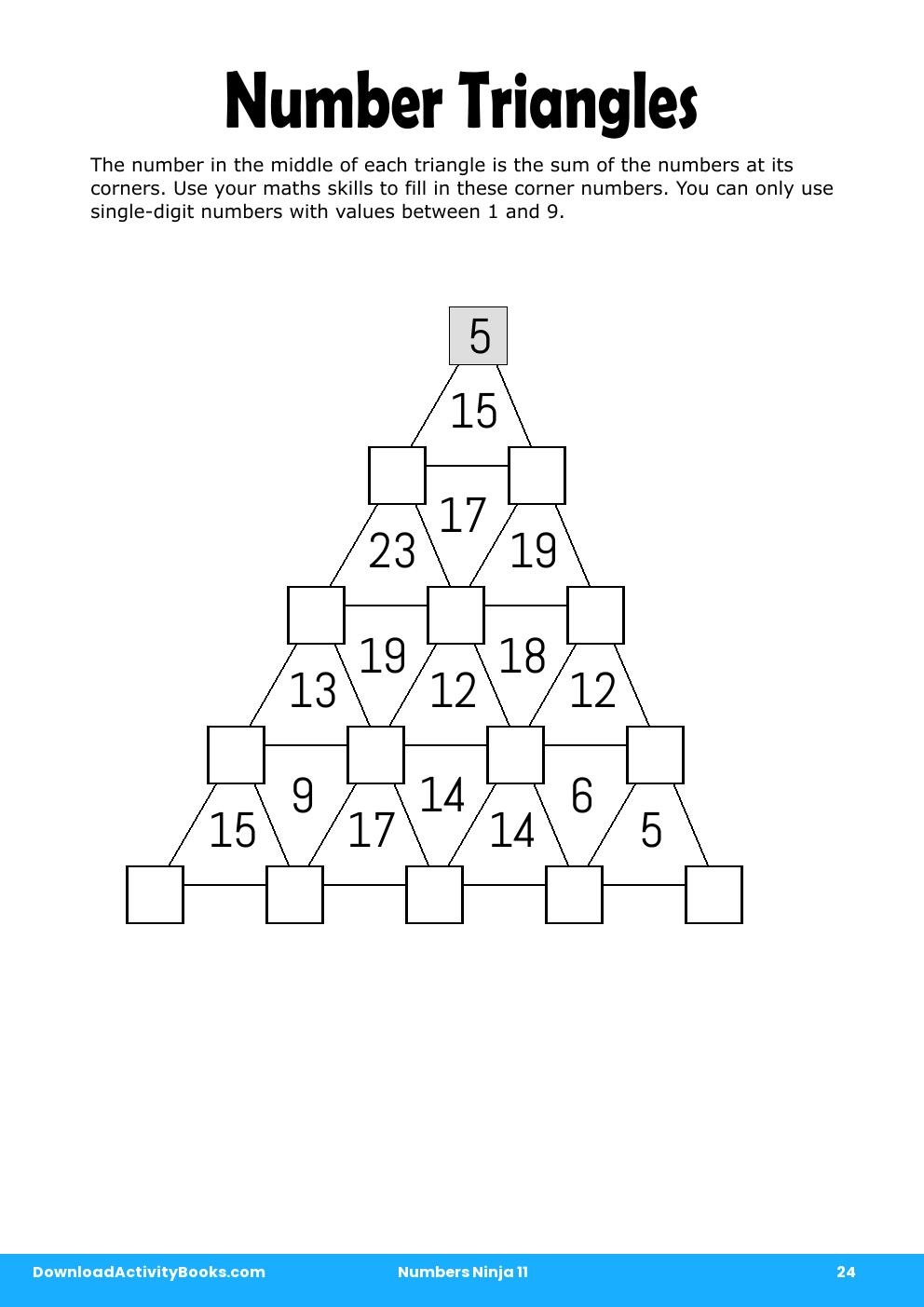 Number Triangles in Numbers Ninja 11