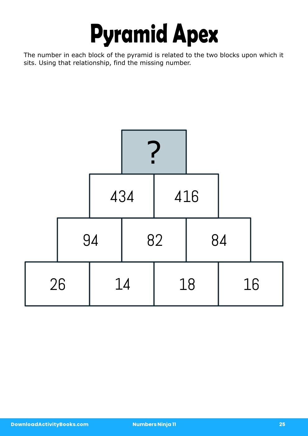 Pyramid Apex in Numbers Ninja 11