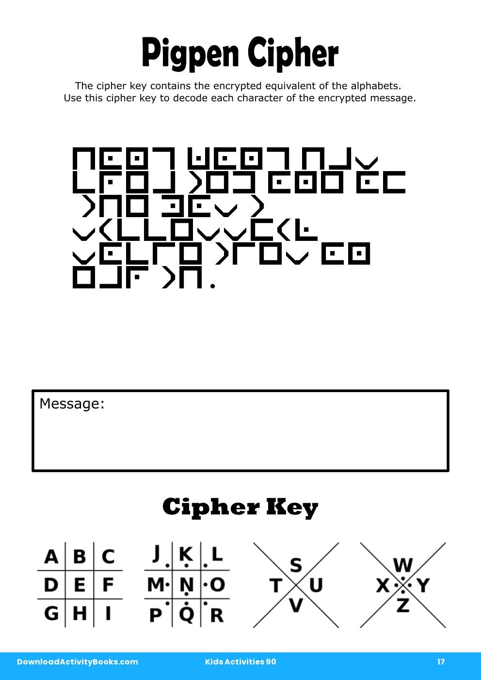 Pigpen Cipher in Kids Activities 90