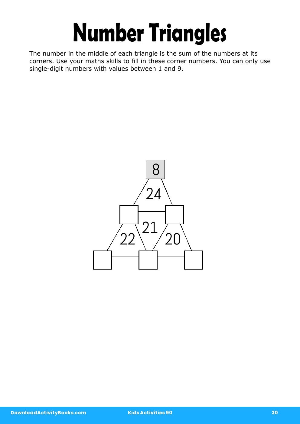 Number Triangles in Kids Activities 90