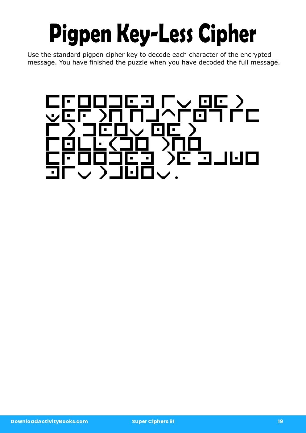 Pigpen Cipher in Super Ciphers 91