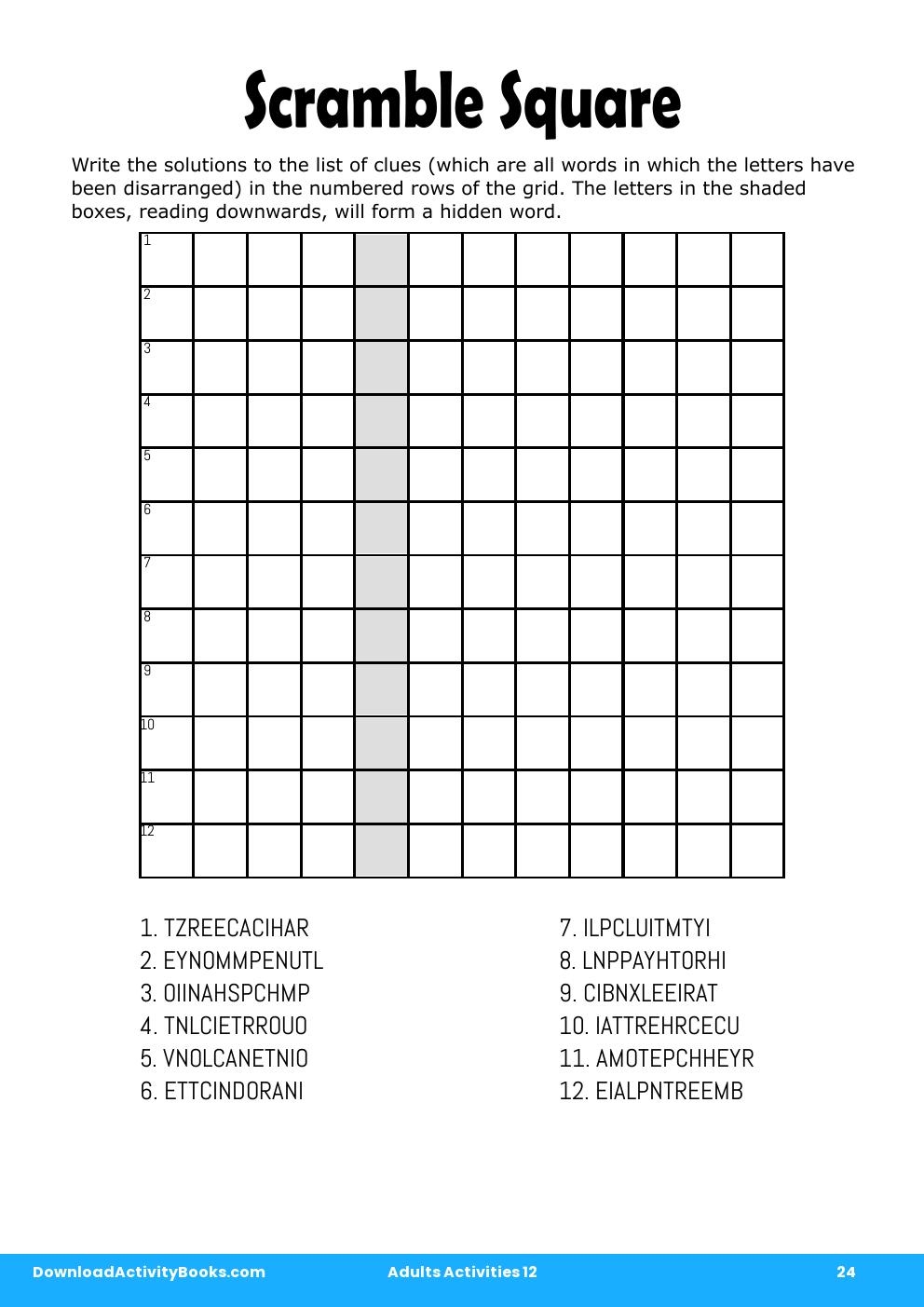 Scramble Square in Adults Activities 12